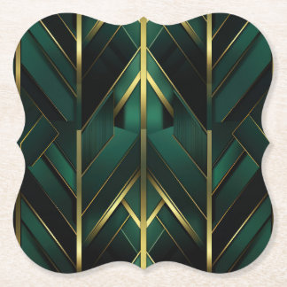 Groene Deco Kartonnen Onderzetters