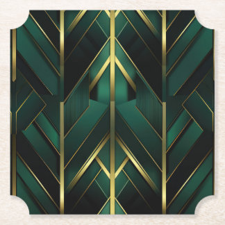 Groene Deco Kartonnen Onderzetters