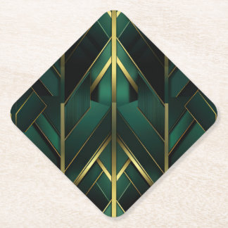Groene Deco Kartonnen Onderzetters