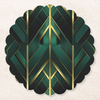 Groene Deco Kartonnen Onderzetters