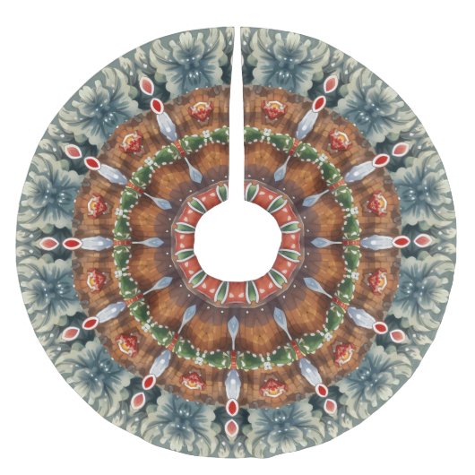 Groene decoratieve kerstboomrok kerstboom rok (Voorkant)