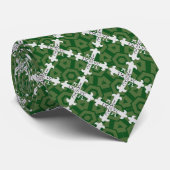 Groene Decoratieve Kruis met Alpha- en Omega-Strop Stropdas (Opgerold)