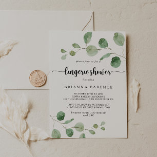 Groene Delight Eucalyptus Bruidslingerie Shower Kaart