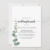 Groene Delight Eucalyptus Bruiloft Brunch  Kaart (Voorkant)