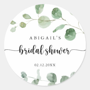 Groene Delight Eucalyptus Bruiloft Feest Favor Ronde Sticker