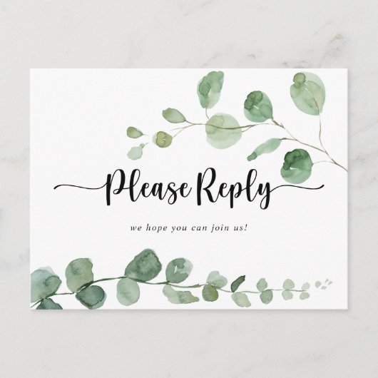 Groene Delight Eucalyptus Menu Keuze RSVP (Voorkant)