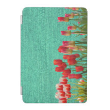 groene denim bloemen