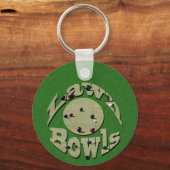 Groene Denim Lawn Bowls, Sleutelhanger (Voorkant)