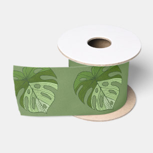 Groene denim satijnen lint