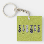 Groene denim Stropdassen PA Happy Fathers Day Sleutelhanger (Voorkant)