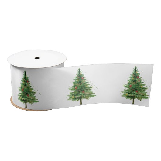 Groene dennenboom kerstballen lint (Spoel)