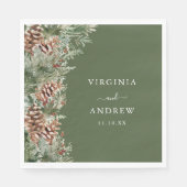 Groene dennenbruiloft servet (Voorkant)