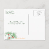 Groene dennenpatroon Custom Christmas Party Briefk Briefkaart (Achterkant)