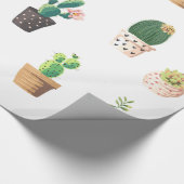 Groene dessert Succulent Cactus in Pots Cadeaupapier (Hoek)