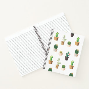 Groene dessert Succulent Cactus in Pots Notitieboek