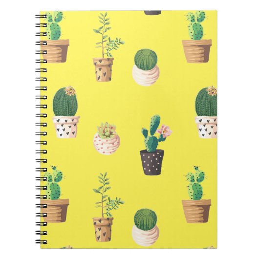 Groene dessert Succulent Cactus in Pots Notitieboek (Voorkant)