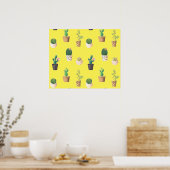 Groene dessert Succulent Cactus in Pots Poster (Keuken)