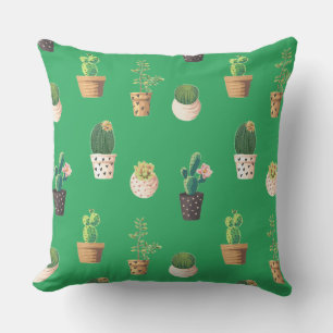 Groene Dessrt Succulent Cactus in Pots Kussen