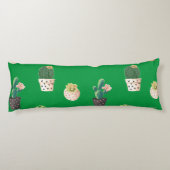 Groene Dessrt Succulent Cactus in Pots Lichaamskussen (Achterkant)