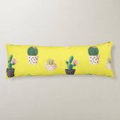 Groene Dessrt Succulent Cactus in Pots Lichaamskussen (Achterkant)