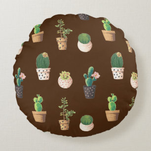Groene Dessrt Succulent Cactus in Pots Rond Kussen