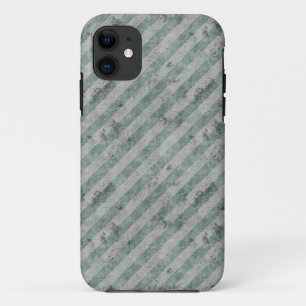 Groene Diagonale Strepen Grunge iPhone 11 Hoesje