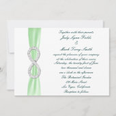 Groene Diamant Infinity bruiloft uitnodiging (Voorkant)