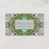 Groene Diamant mode Girly Strass Visitekaartje (Voorkant)