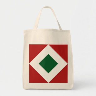 Groene diamant, Vette witte grens aan rood Tote Bag