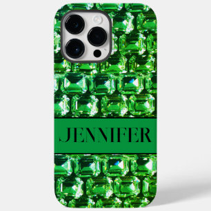 Groene diamanten, groene edelsteen sieraden patroo Case-Mate iPhone 14 pro max hoesje