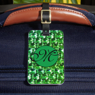 Groene diamanten, groene edelstenen sieraden bagagelabel