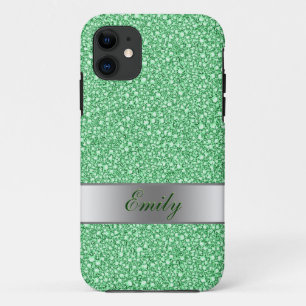 Groene diamanten kijken naar Glitter Patter iPhone 11 Hoesje