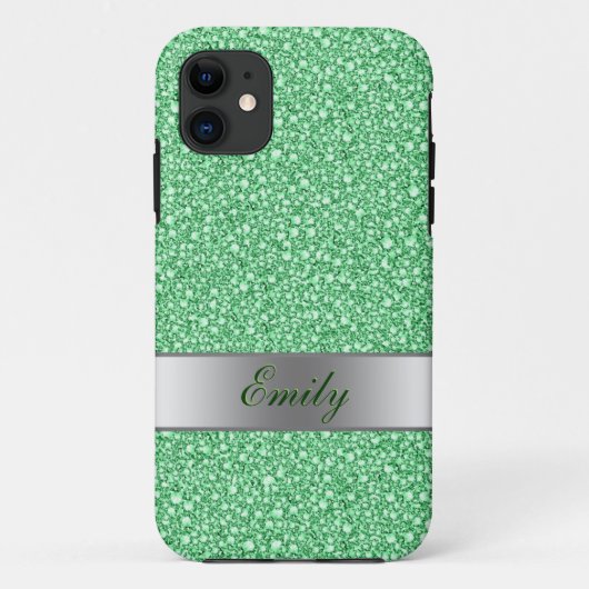 Groene diamanten kijken naar Glitter Patter Case-Mate iPhone Case (Achterkant)