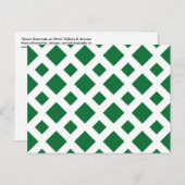 Groene diamanten op wit briefkaart (Voorkant / Achterkant)