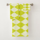Groene diamantstrepen bad handdoek (Insitu)