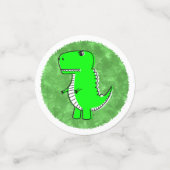 Groene Dino Waterverf Baby shower Confetti (Kleine voorkant)