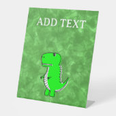 Groene Dino Waterverf Baby shower Reclamebord Met Voetstuk (Voorkant)