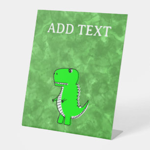Groene Dino Waterverf Baby shower Reclamebord Met Voetstuk