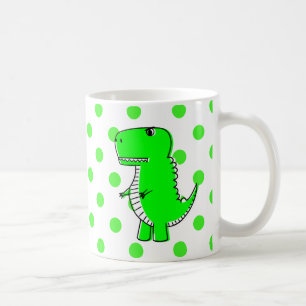 Groene Dinosaur Green Polka Dots Coffee Mok