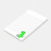 Groene Dinosaur houdt van ingesloten voetbal Post-it® Notes (Schuin)