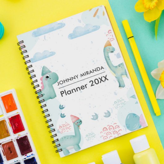 Groene Dinosaurus maand en week Planner