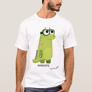 Groene dinosaurus met bril   INNOVEREN - door ontw T-shirt