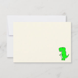 Groene dinosaurus tekening blanco crème van wit notitiekaartje