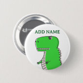 Groene Dinosaurus Tekening Button (Voorkant /achterkant)