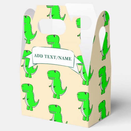 Groene Dinosaurus Tekening Custom Bedankdoosjes (Geopend)