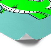 Groene Dinosaurus Tekening Poster (Hoek)