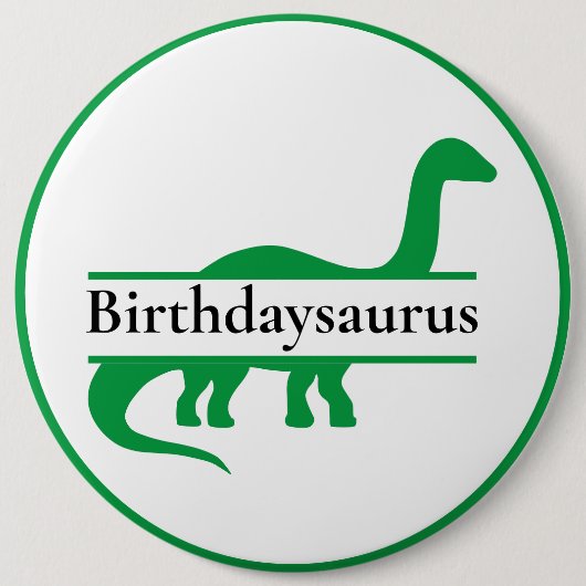 Groene Dinosaurus Verjaardag Button (Voorkant)