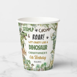Groene Dinosaurussen Jurassic Boy Verjaardagsfeest Papieren Bekers