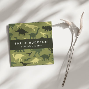 Groene dinosaurussen, Kinder Play Center, Activite Vierkante Visitekaartje