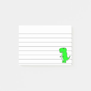 Groene dinosaurustekening, gerelineerd 4x3 post-it® notes